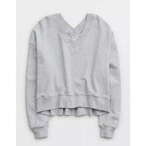 AERIE Women's House Party Sweatshirt Size XS In Gray